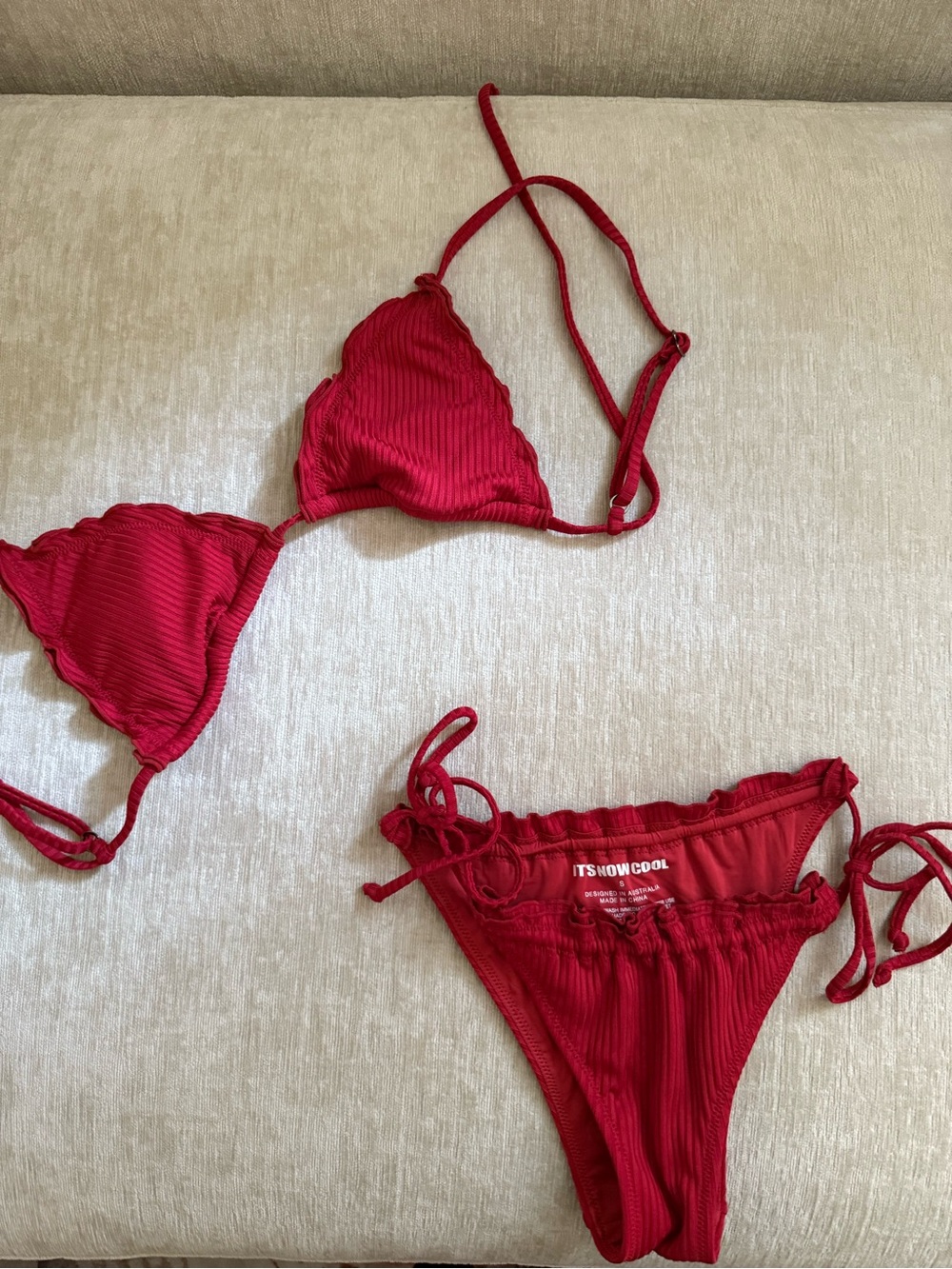 It's Now Cool Red Triangle Bikini Top - Women's Swim
